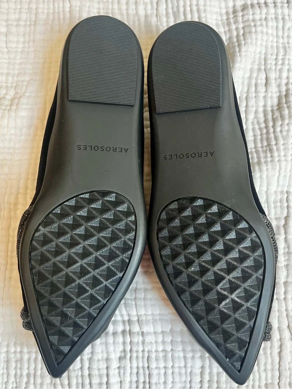 Aerosoles NWOT Women's Black Pointed Toe Damir Rhinestone Comfort Ballet Flat 8W